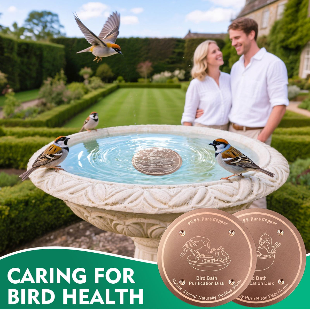 Mzesssmy universal-fit copper disc complements ceramic, concrete, stone, and metal bowls.