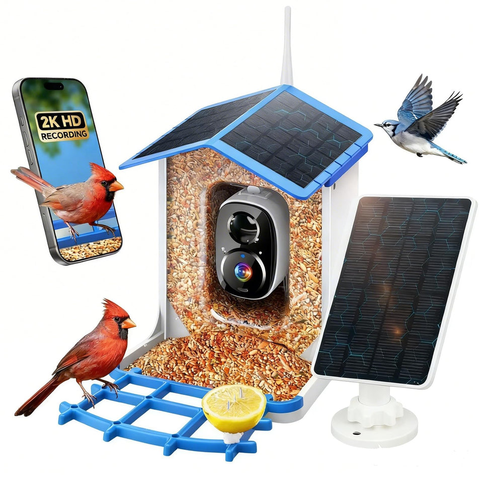 MZniros Smart Bird Feeder camera captures 2K video for real-time bird watching