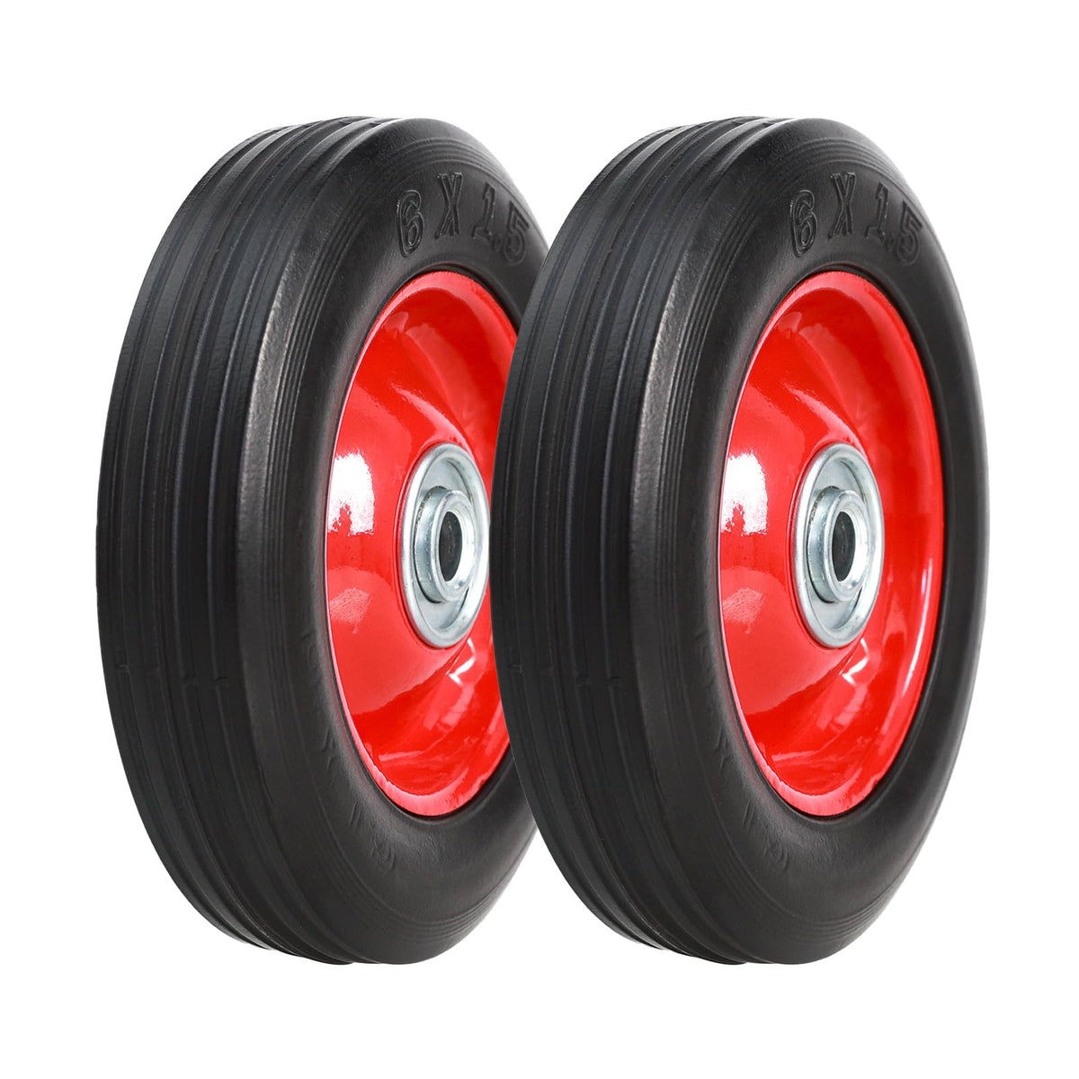 MZREXN 6x1.5 flat-free tire close-up highlighting puncture resistance for carts.