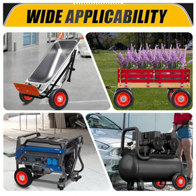 MZREXN wheels on yard carts and generators in outdoor environments.