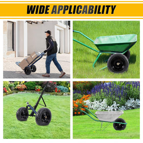 MZREXN cart-application solid tire fit demonstrates compatibility with carts and yard equipment.