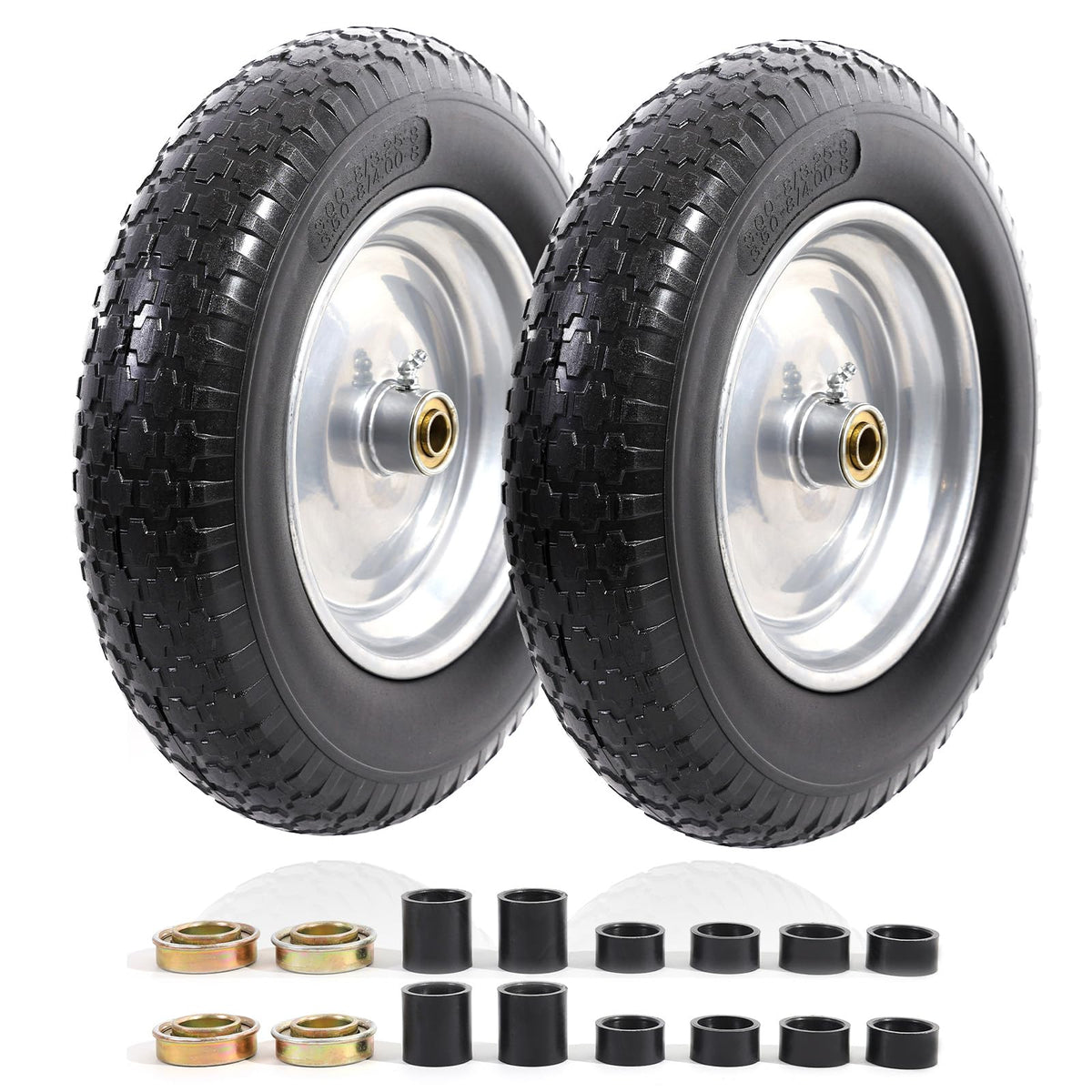 MZREXN 14.5 inch solid tire wheel for rugged carts.