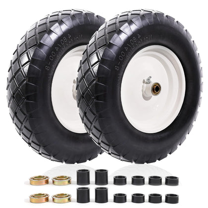 MZREXN solid 16-inch tire and wheel side view for durable, puncture-free use.