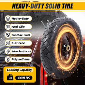 MZREXN solid wheel with a 3-inch centered hub for stable load distribution.
