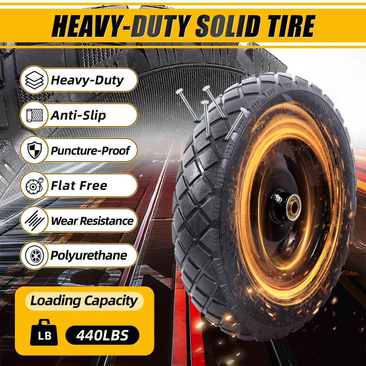 MZREXN rugged tread pattern for better grip on uneven terrain.