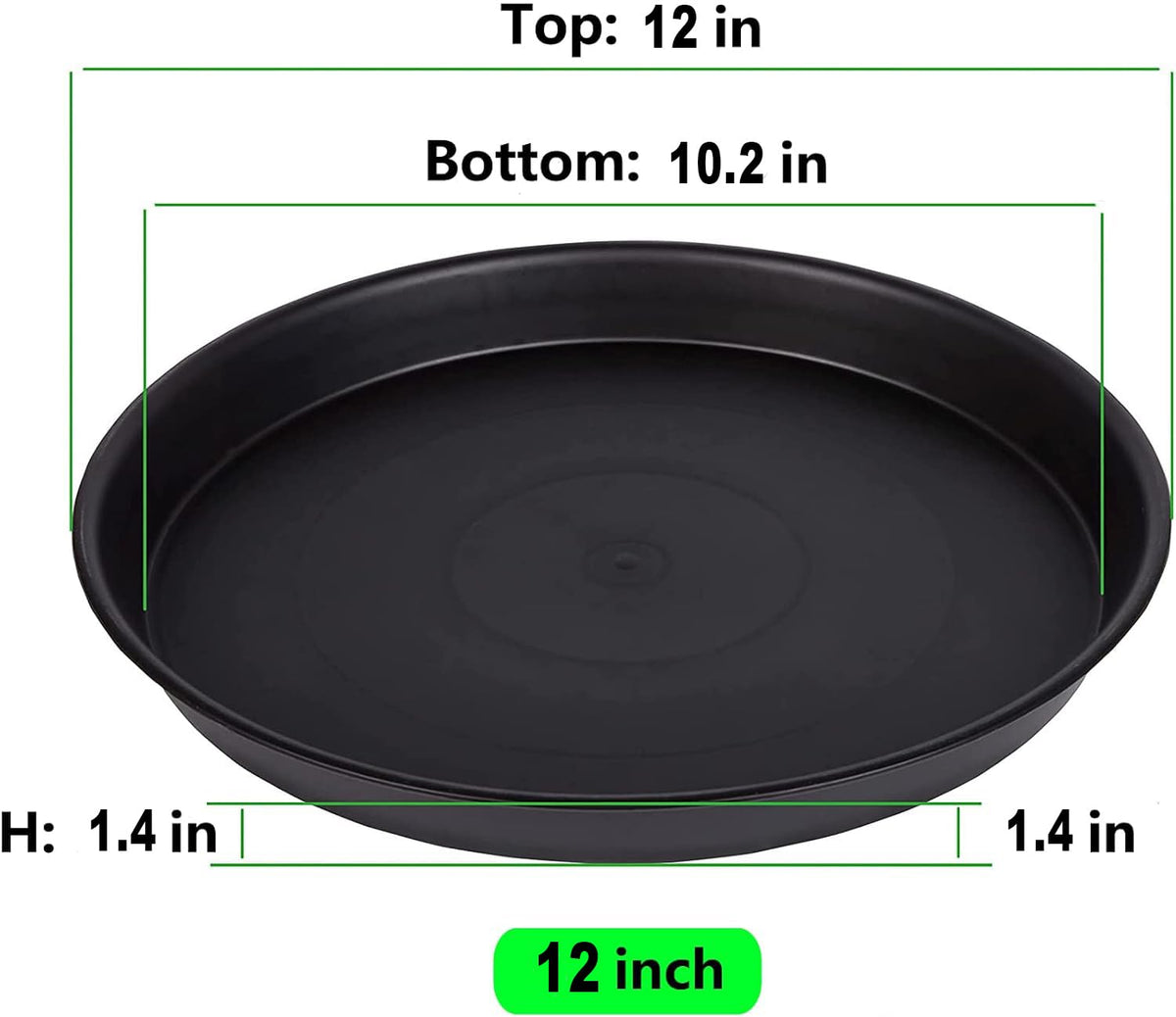 NABAOXUN plastic plant saucer for 12-inch pots and clean drainage