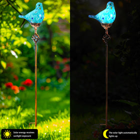 Naboher decorative bird stake blends sculpture and light for inviting gardens