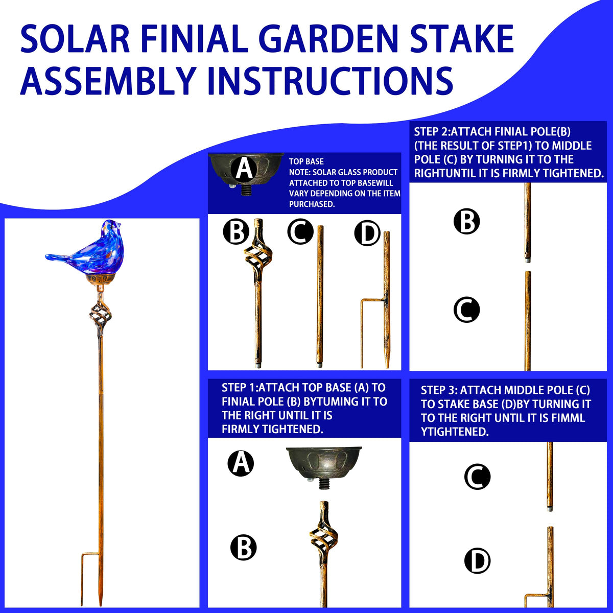 Naboher lawn art glass stake enhances curb appeal at twilight