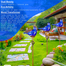 Naboher weather-resistant glass stake endures rain and sun for lasting art