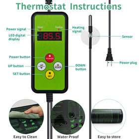 Nacaro heat mat and controller setup enabling simple plug-and-go operation.