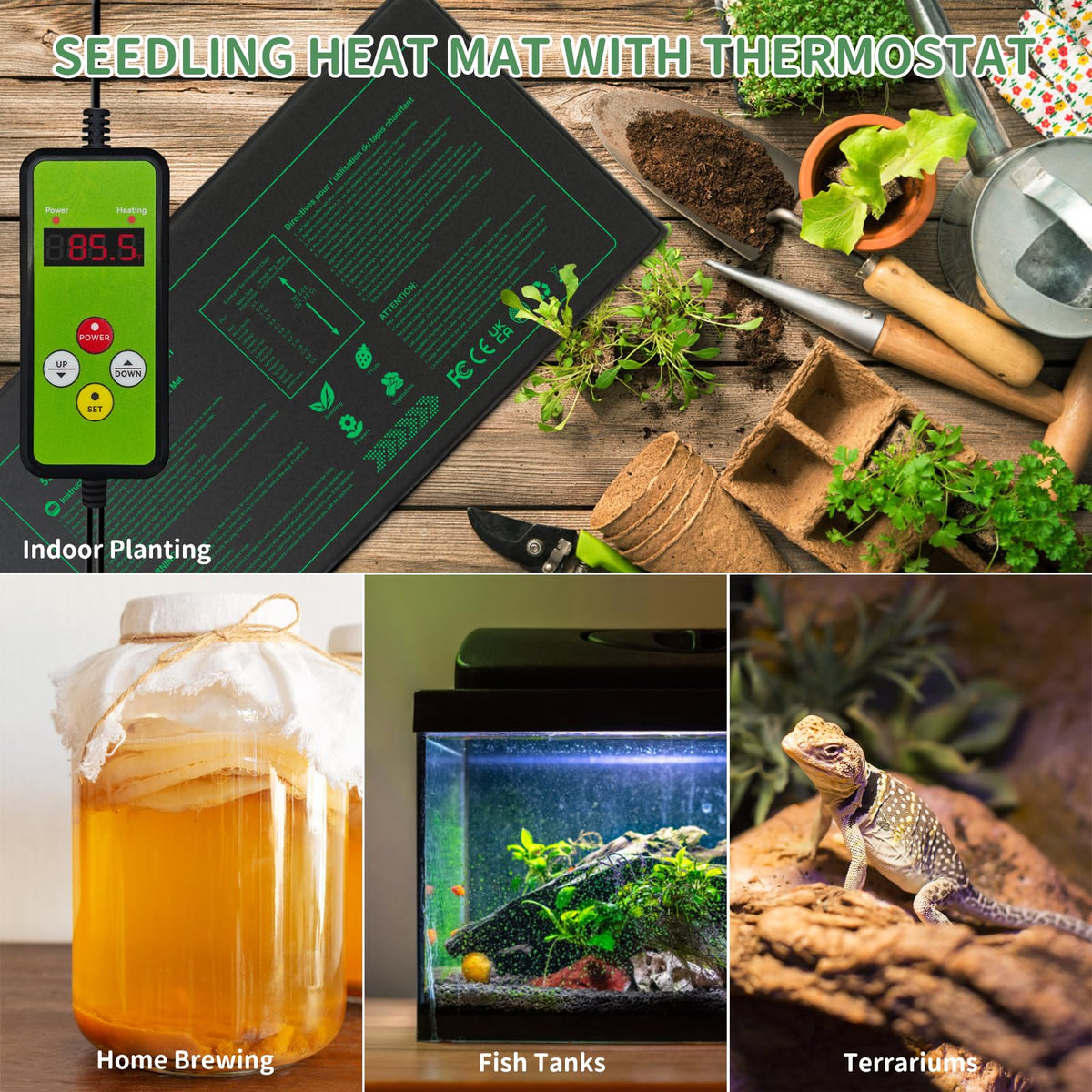 Nacaro indoor gardening heat mat sized 10x20.75 inches ideal for seed trays.