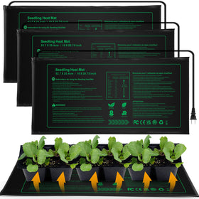 Nacaro Seedling Heat Mat 3-Pack top view shows compact heat for seed starting