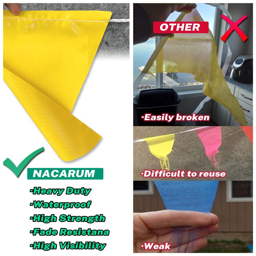 Nacarum OSHA-rated banner demonstrates safety signaling at worksites.