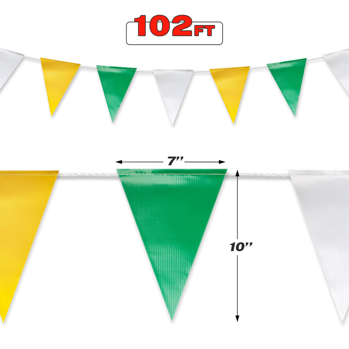 Nacarum flag with reinforced double-stitching for secure rope attachment.