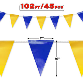 Nacarum pennant banner on rope withstands wind for prolonged outdoor use.