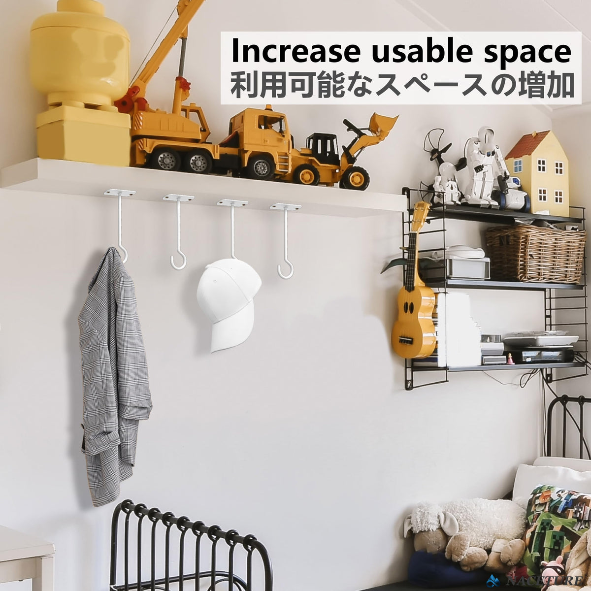 NACETURE 5-inch ceiling hook multi-pack for versatile hanging.