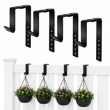 NACETURE adjustable heavy-duty hook bracket on railing for sturdy planter hanging