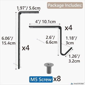NACETURE four-pack includes mounting screws for quick installation