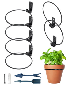NACETURE flower pot holder ring wall-mount foldable for flexible indoor use