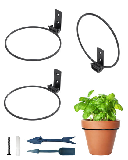 NACETURE flower pot holder ring on wall-mount foldable space saving display