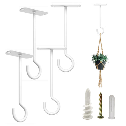 NACETURE heavy-duty white 5-inch ceiling hook, supports up to 50 lbs for indoor and outdoor use.