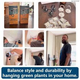 NACETURE metal ceiling hooks with anti-slip coating prevent slips during hanging.
