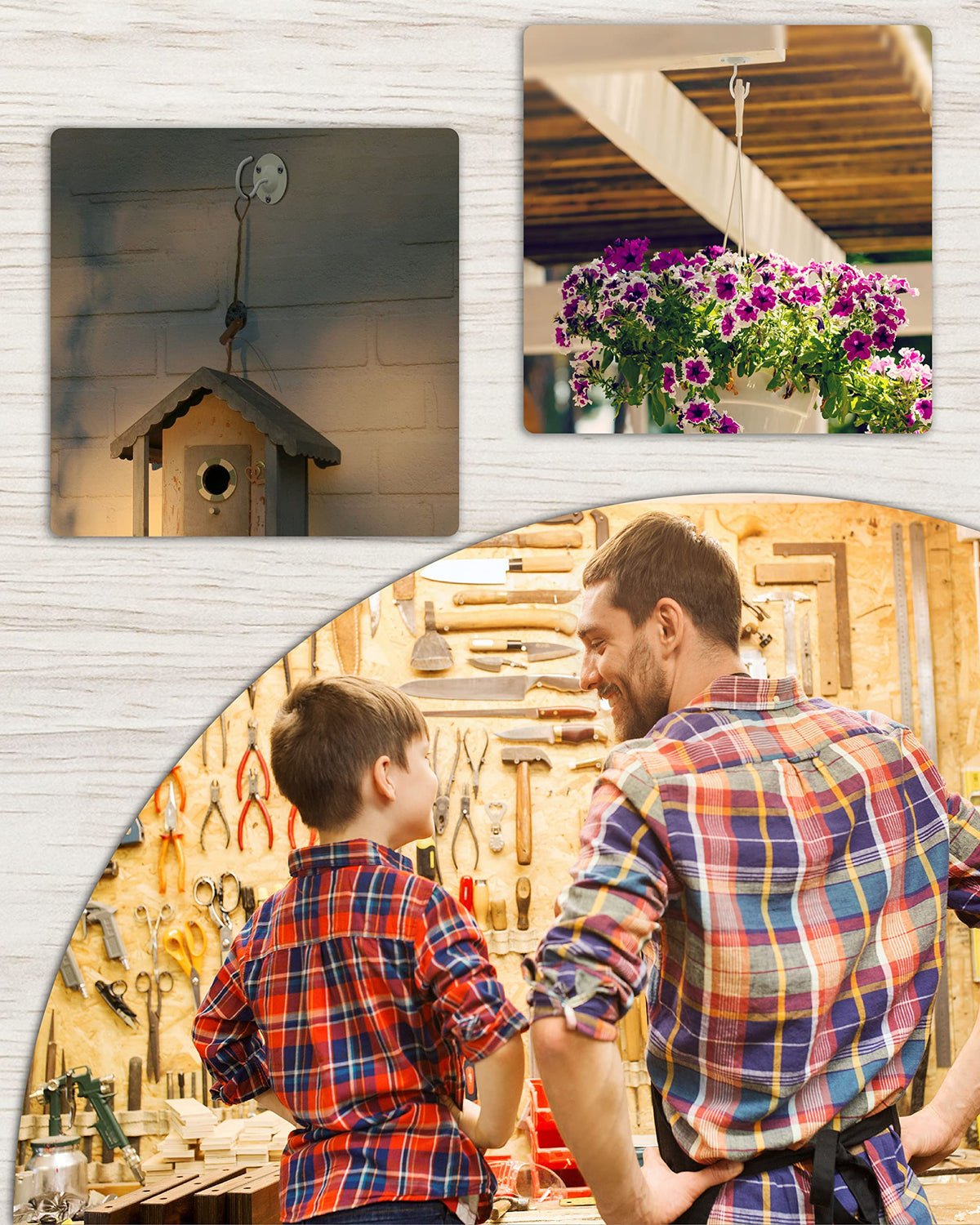 NACETURE durable ceiling hooks offering multi-use hanging solutions.