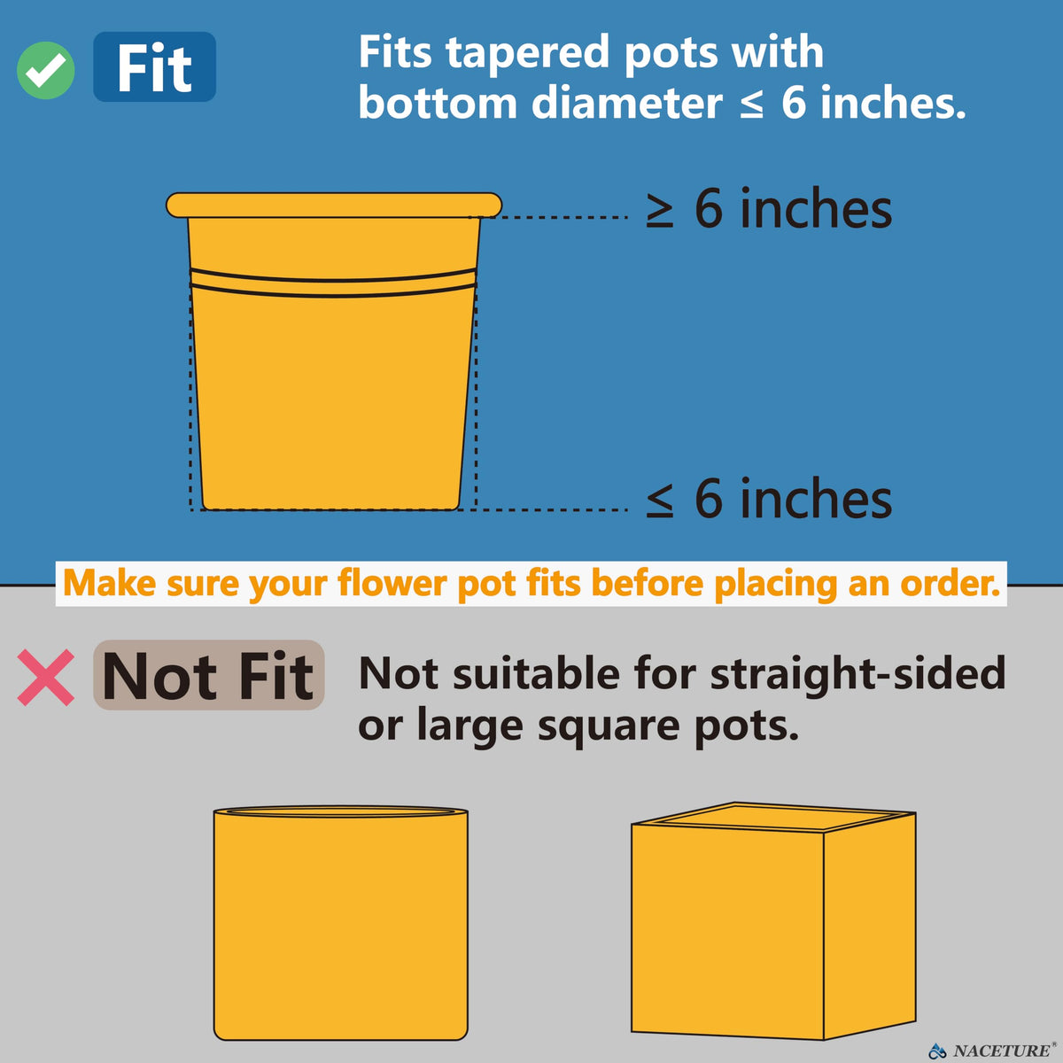 NACETURE outdoor indoor flower pot bracket keeps spaces organized