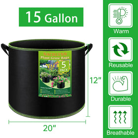 NACHLYNN 5-pack grow bags folded for storage, space-saving design