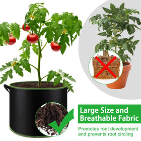 NACHLYNN grow bag handles extended for safe lifting