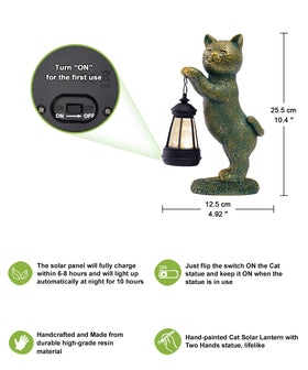 Nacome balcony decor cat statue adds charm to small spaces