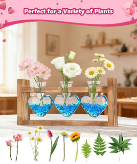 Nacome blue glass stones add warm ambient glow to the vase.