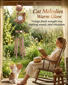 Nacome cat wind chimes indoors by a window for calm ambience.