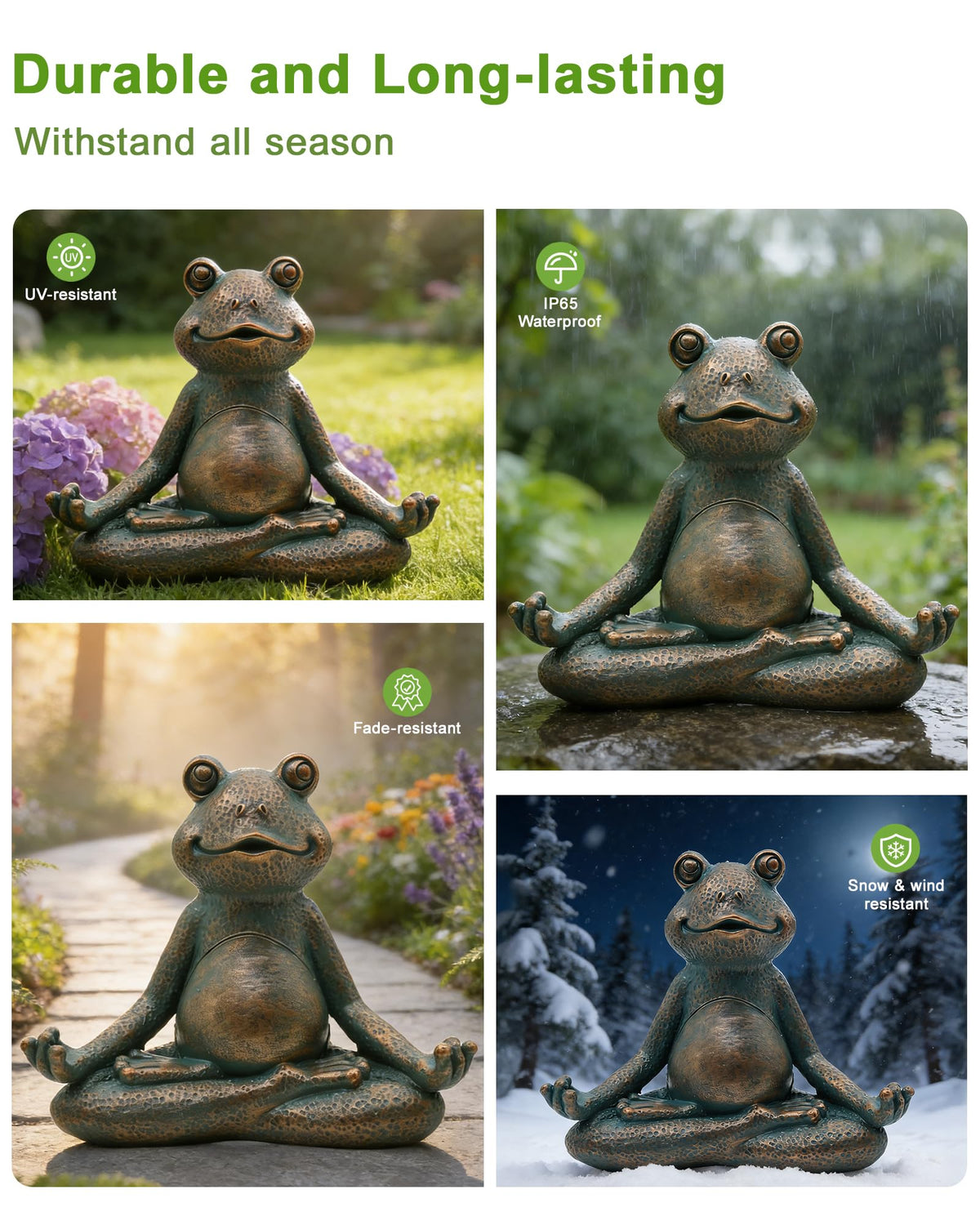 Nacome resin frog with stone texture offers realistic look