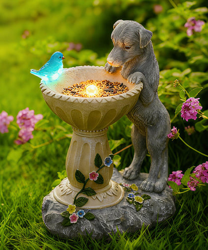 Nacome solar dog garden statue adds outdoor charm with weatherproof design.