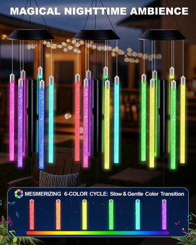 Nacome solar wind chime 6-color gradient lighting sets mood