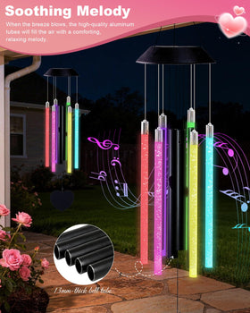 Nacome solar wind chime efficient solar charging for longer illumination