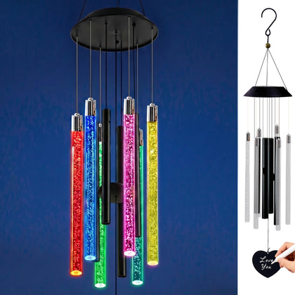 Nacome solar wind chime vibrant night light for outdoors