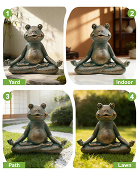 Nacome weatherproof frog statue withstands rain and snow year-round