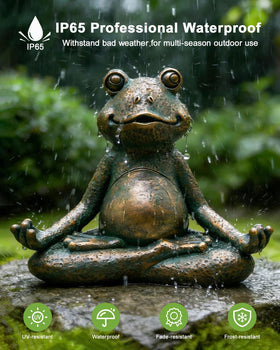 Nacome yard art frog statue brings playful character to landscaping