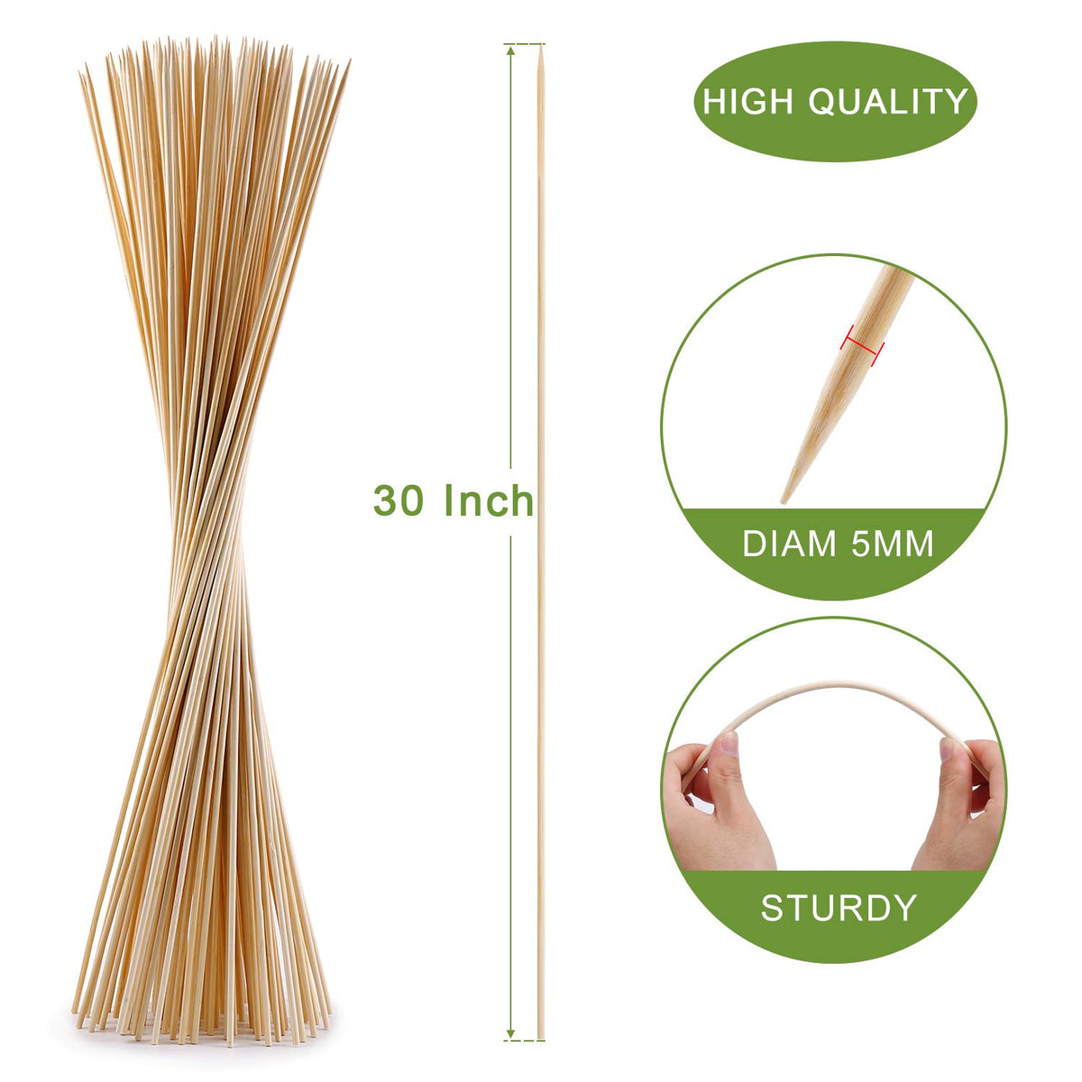 NadaKin smores skewers 30 inch highlighting their long design for easy marshmallow roasting.