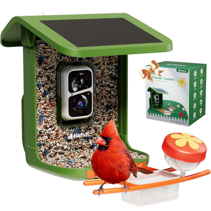 Nafnti bird feeder camera front view for reliable backyard viewing
