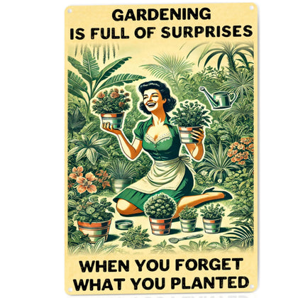 NAGOL funny garden sign outdoor aluminum decor for patio and walls