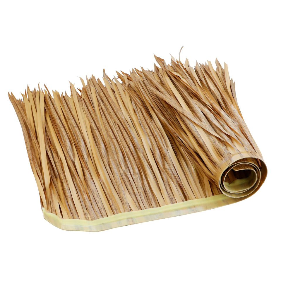 NAHARO 39.5-inch tiki straw roof thatch roll in outdoor patio shade, durable for long-lasting use.