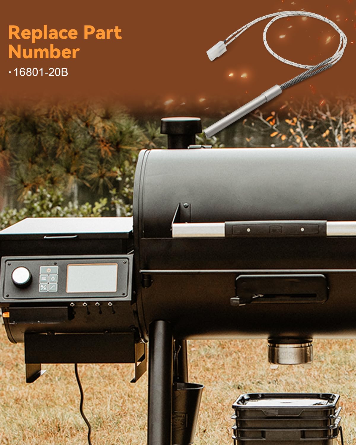 High-temp capable Nahntaipy igniter reaches up to 1200°F for rapid ignition.