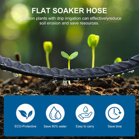 Naicet flat soaker hose water-saving mode provides even hydration