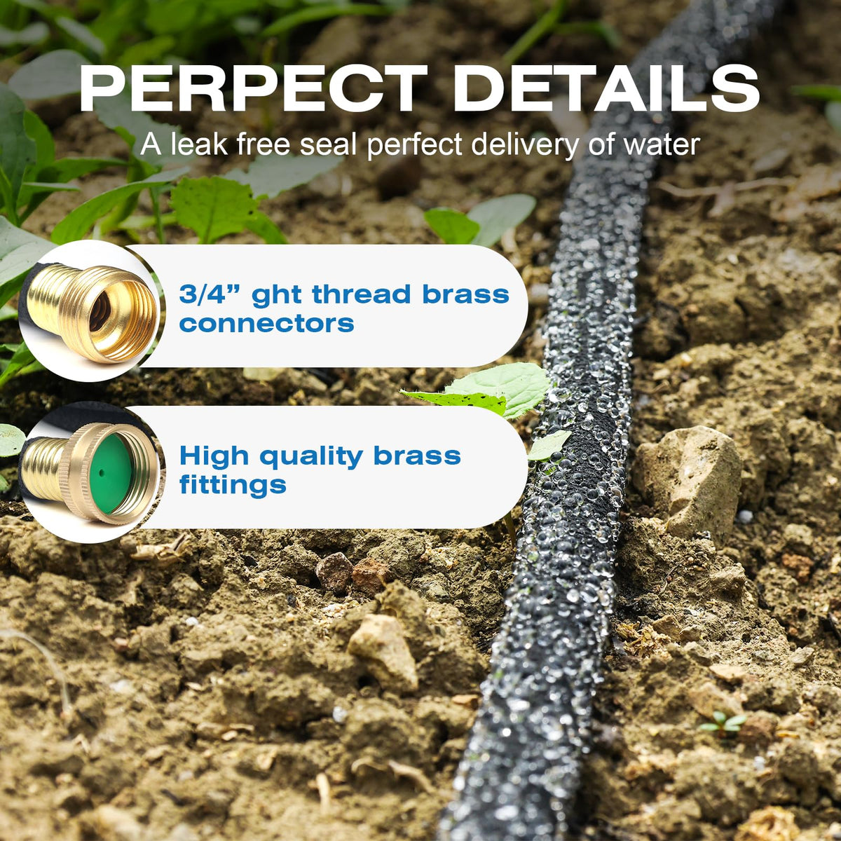 Naicet solid brass connector shown for durable irrigation connections