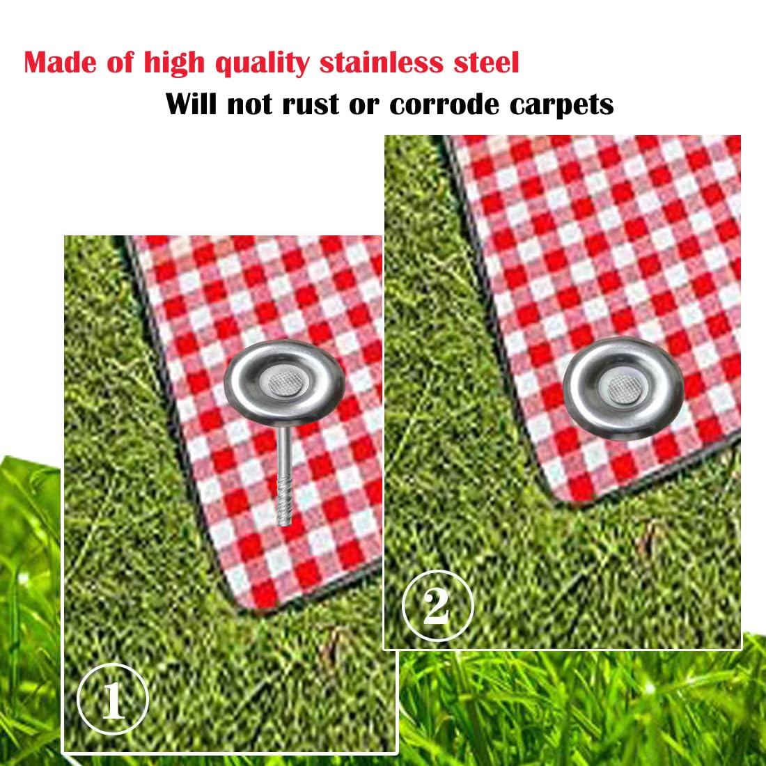 NAILONG wind-stable spiral stake securing rugs in breezy outdoor spaces