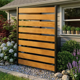 NAIZEA air conditioner fence panel in backyard offering privacy and airflow