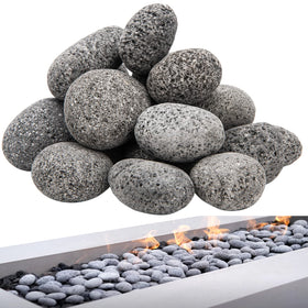 NAKAAOSIK black lava rocks for fire pit 2-3 inch in size, durable heat resistance.